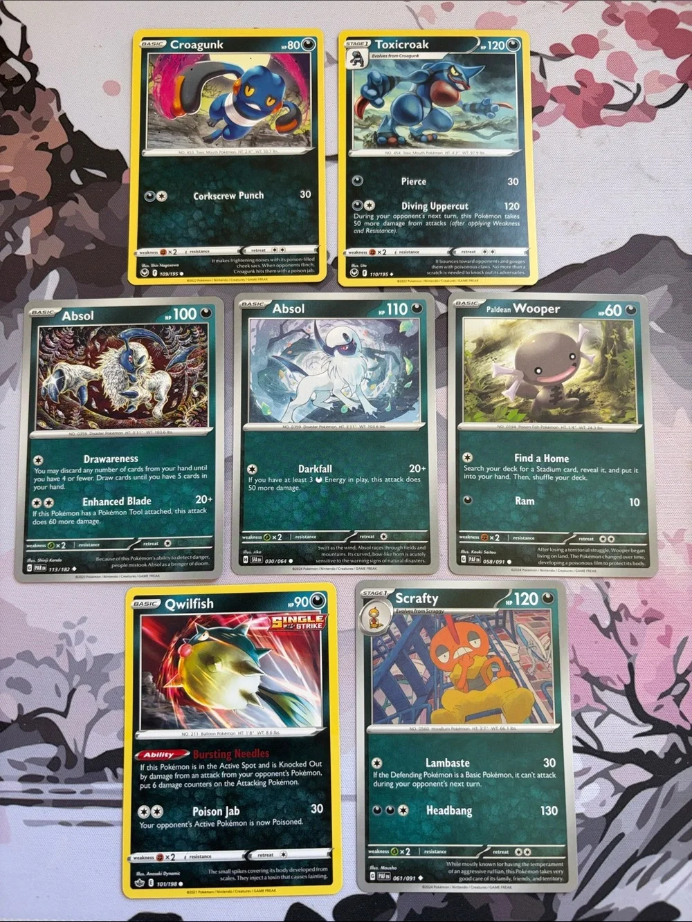 ☠️ Dark & Poison Pokémon Card Lot | Absol Toxicroak Scrafty ✨5/$25✨